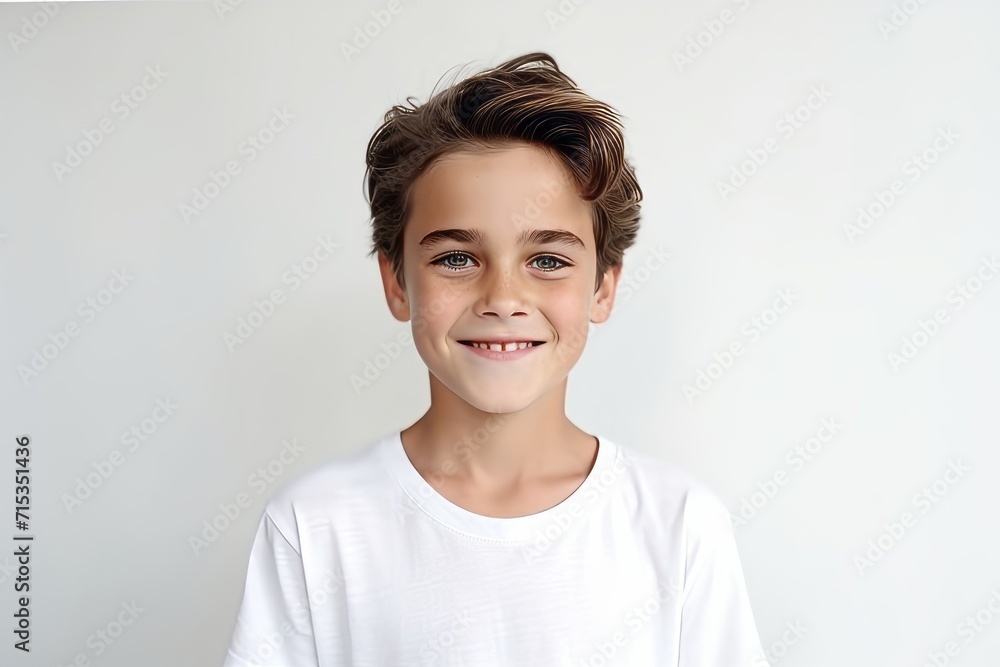 Portrait of a smiling little boy in a white t-shirt Portrait of a smiling little boy in a white t-shirt