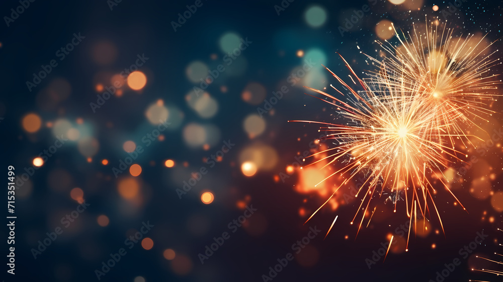 Beautiful creative holiday background with fireworks and sparkles Beautiful creative holiday background with fireworks and sparkles