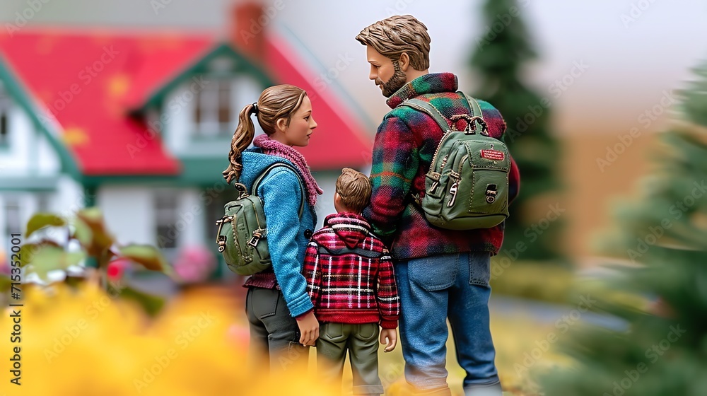 Miniature Family on an Autumn Adventure Miniature Family on an Autumn Adventure