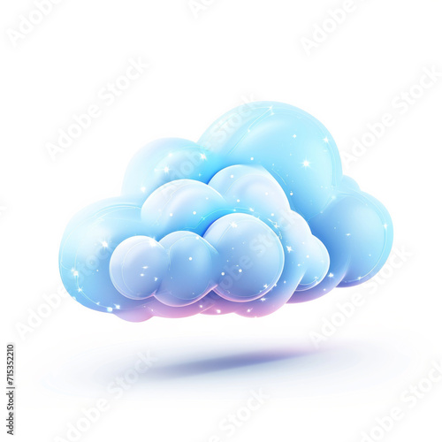 A three-dimensional cloud on a white background.