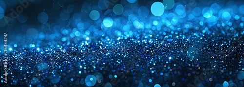 Abstract shiny blue glitter background photo