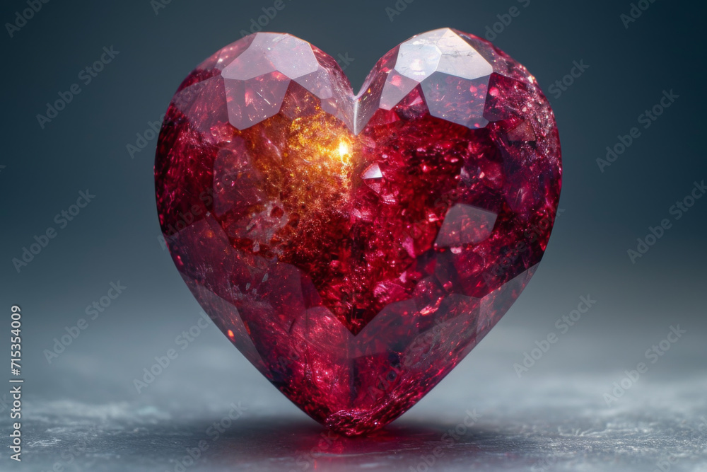 Red Heart shape precious stones with a large middle blank space Red Heart shape precious stones with a large middle blank space