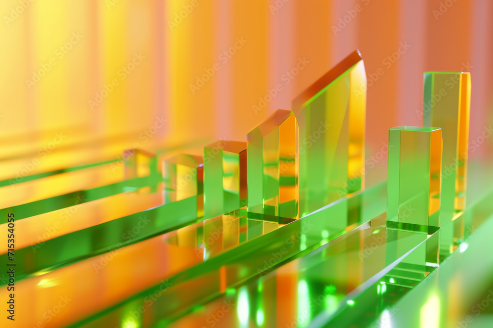 Fototapeta premium A bar chart made of three-dimensional plastic.