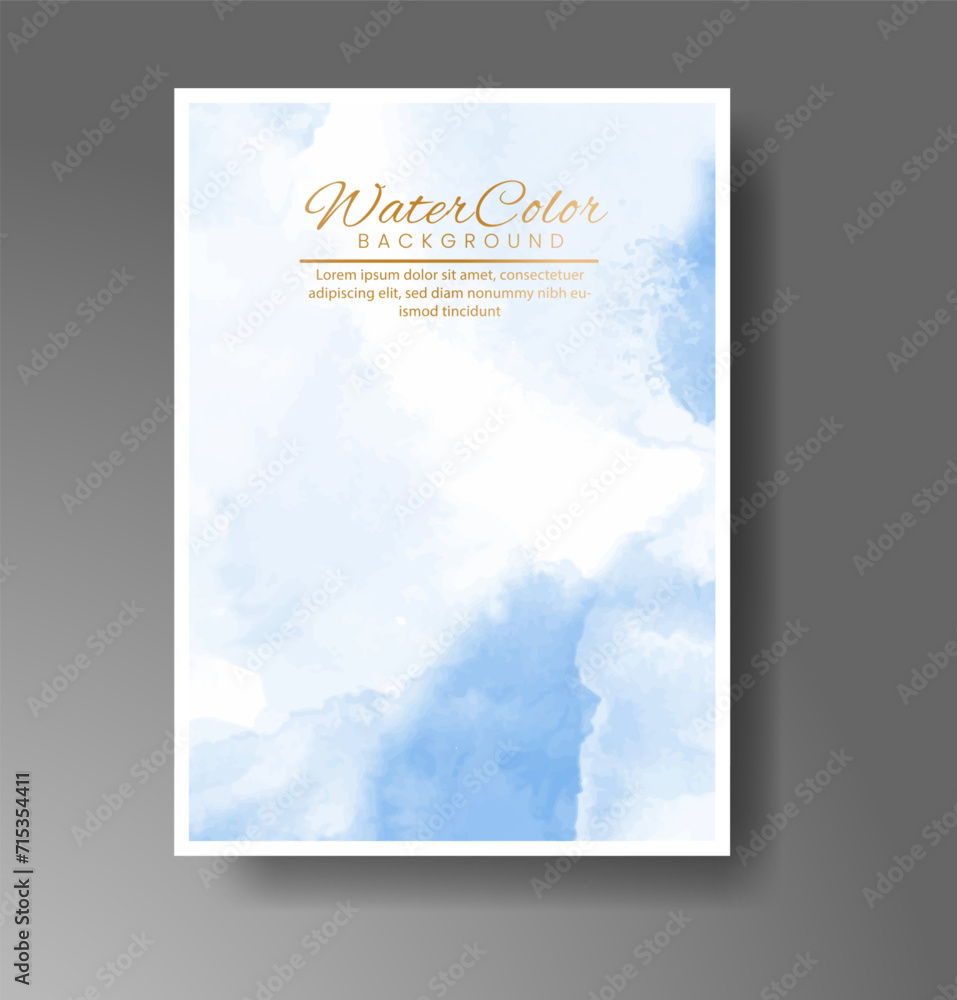 Cover template with watercolor background. Design for your cover, date, postcard, banner, logo.