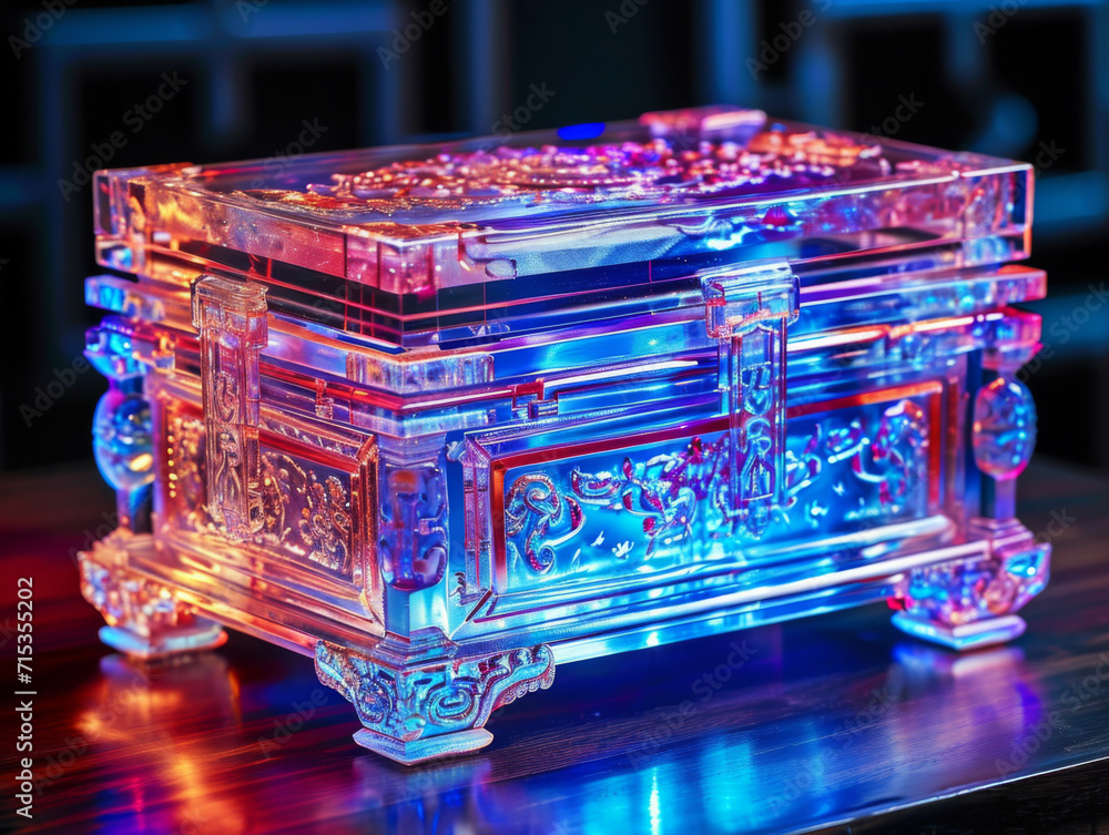 Fototapeta premium Traditional Chinese architecture made of colored glass.