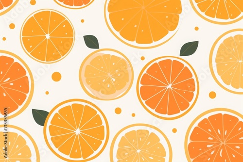 an orange vector seamless pattern. seamless orange pattern with flowers and leaves