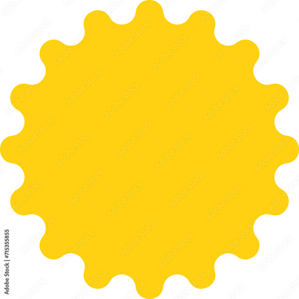 Obraz premium Vector cartoon yellow sun. Shining light rays. Summer Isolated vector illustration.