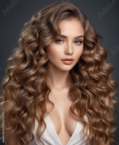 Beauty girl with long and shiny wavy Hair 