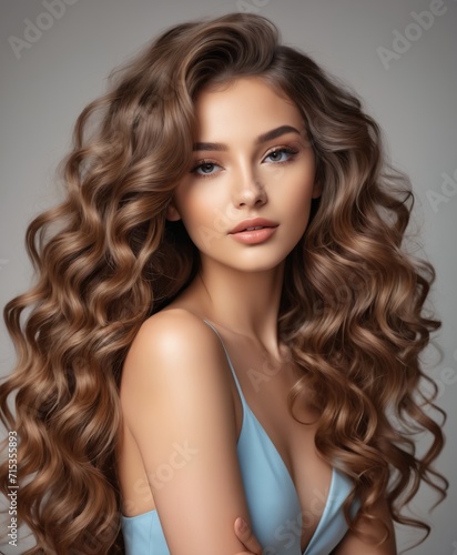 Beauty girl with long and shiny wavy Hair 