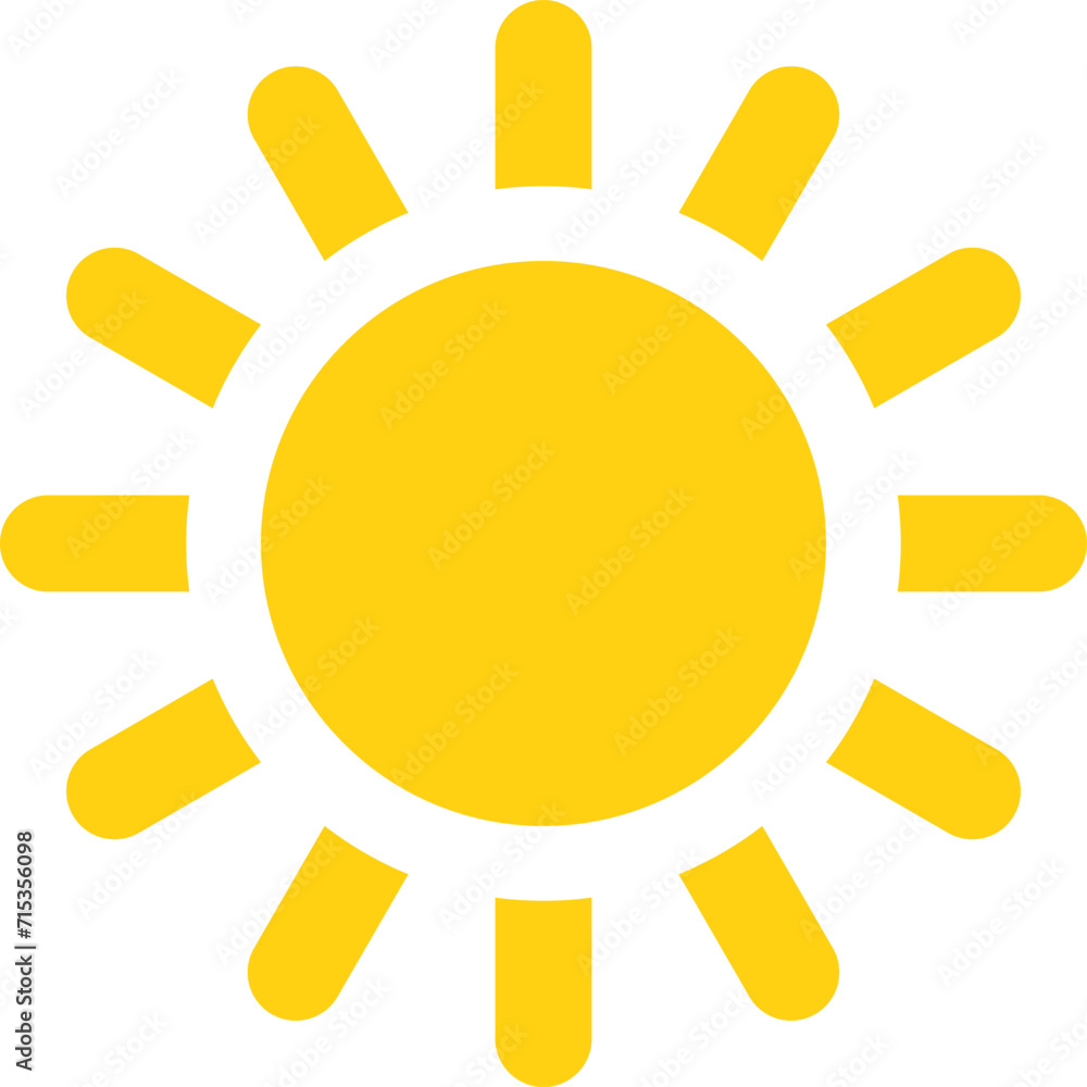 Vector cartoon yellow sun. Shining light rays. Summer Isolated vector illustration. Vector cartoon yellow sun. Shining light rays. Summer Isolated vector illustration.