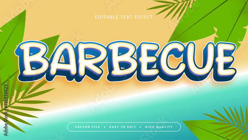 Colorful colourful barbecue 3d editable text effect - font style. Summer text style effect