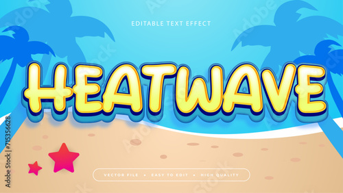 Colorful colourful heatwave 3d editable text effect - font style. Summer text style effect