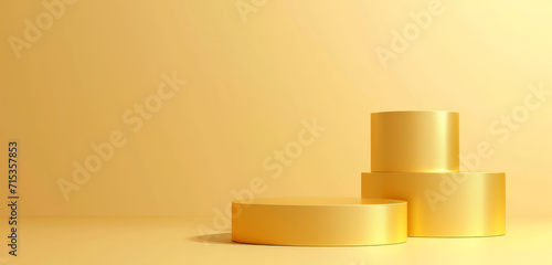A luxurious golden podium for premium product display.