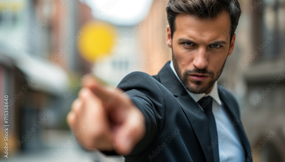 business man points his finger at you business man points his finger at you