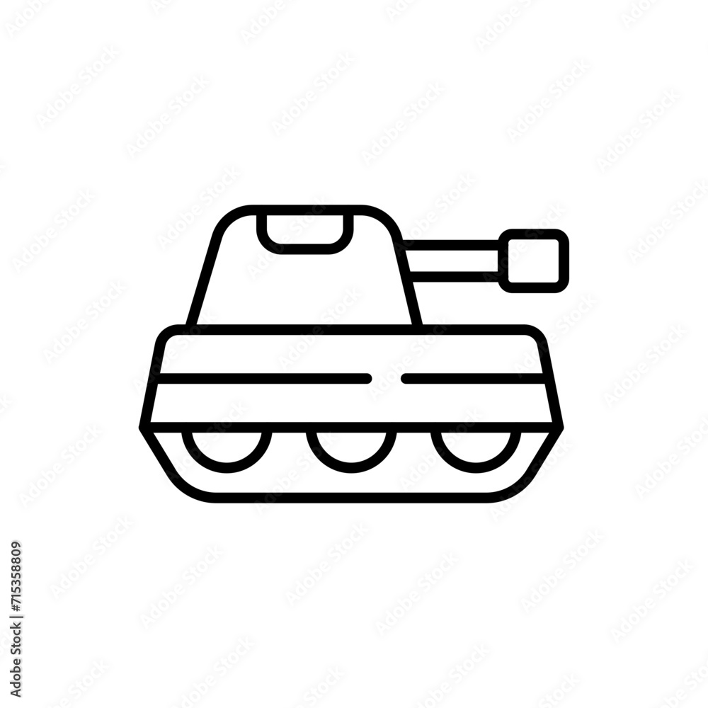 Military tank outline icons, minimalist vector illustration ,simple transparent graphic element .Isolated on white background