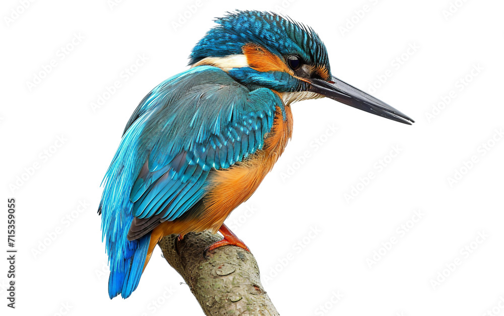 Colorful King fisher On Transparent Background.