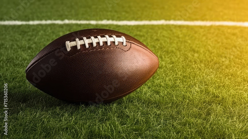  an american football on a field background,