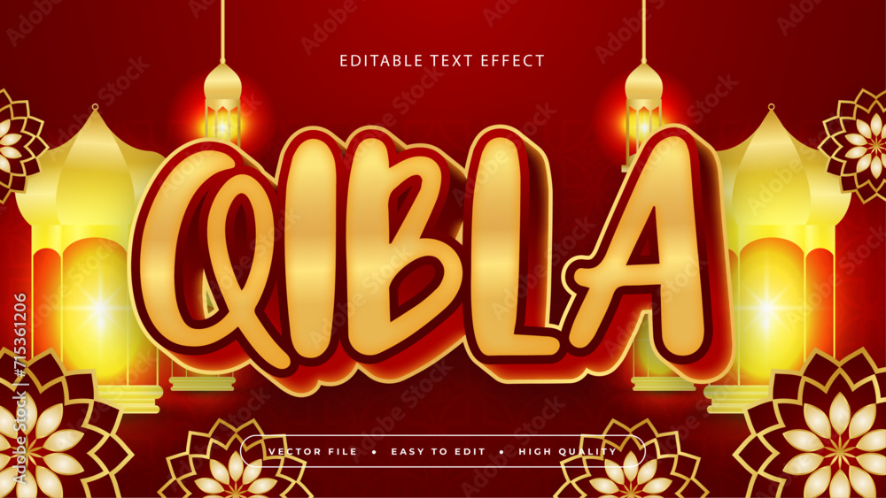 Red orange and gold qibla 3d editable text effect - font style. Ramadan text style effect Red orange and gold qibla 3d editable text effect - font style. Ramadan text style effect