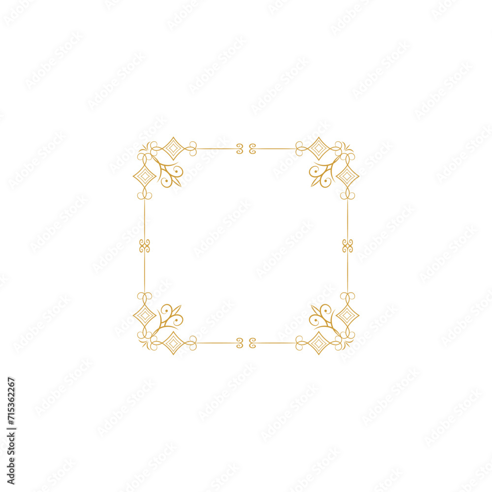 Fototapeta premium set border with gold outline color design