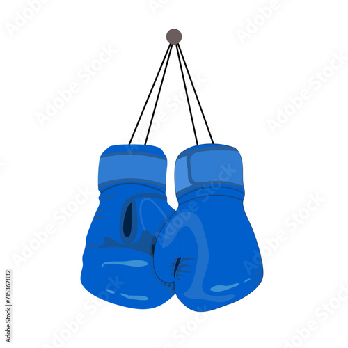 a pair of large, thick, hand coverings that are worn for protection in the sport of boxing.