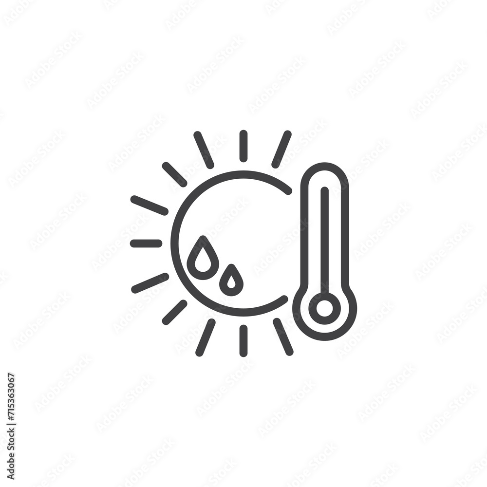 Obraz premium Global warming line icon