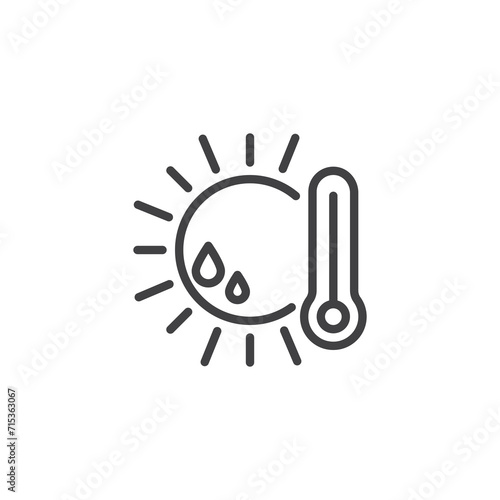 Global warming line icon