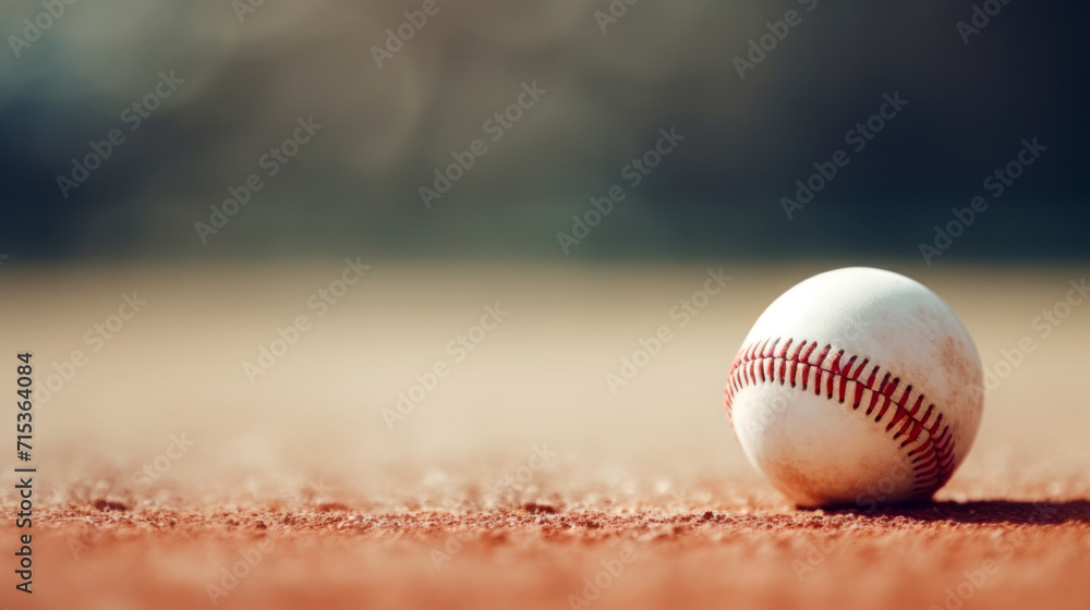 Close-Up of a Baseball on the Field