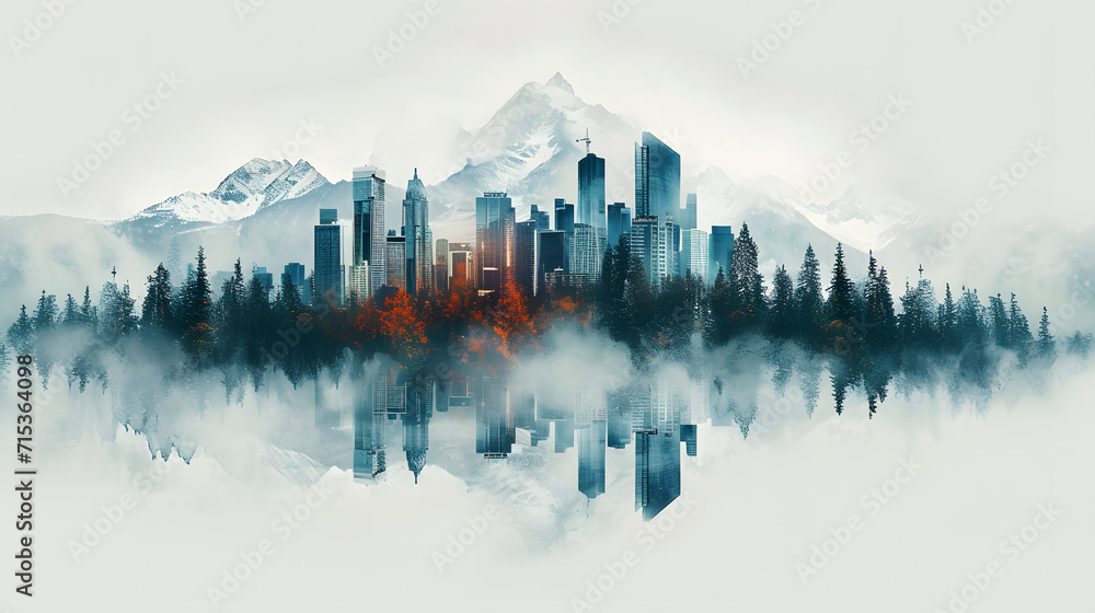 Fototapeta premium City and Mountain Range