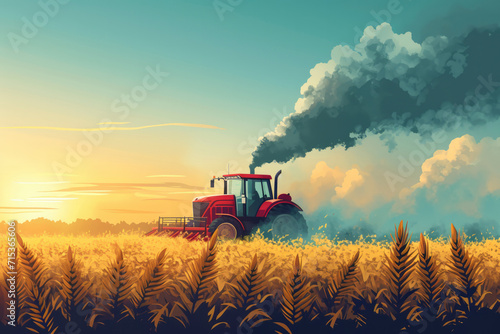 Agriculture: Practices such as burning of crop residues and use of fertilizers contribute to air pollution photo