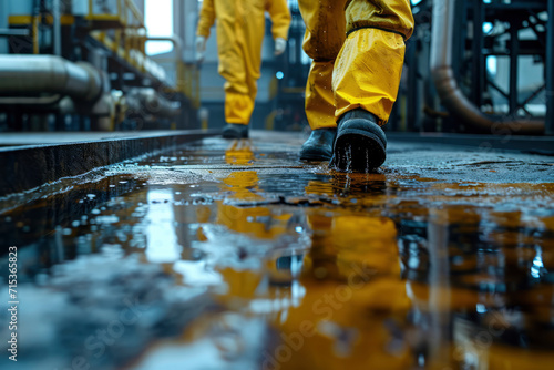 Chemical spills refer to the accidental release or leakage of hazardous substances into the environment photo