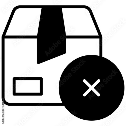 Cancel Package Box solid glyph icon