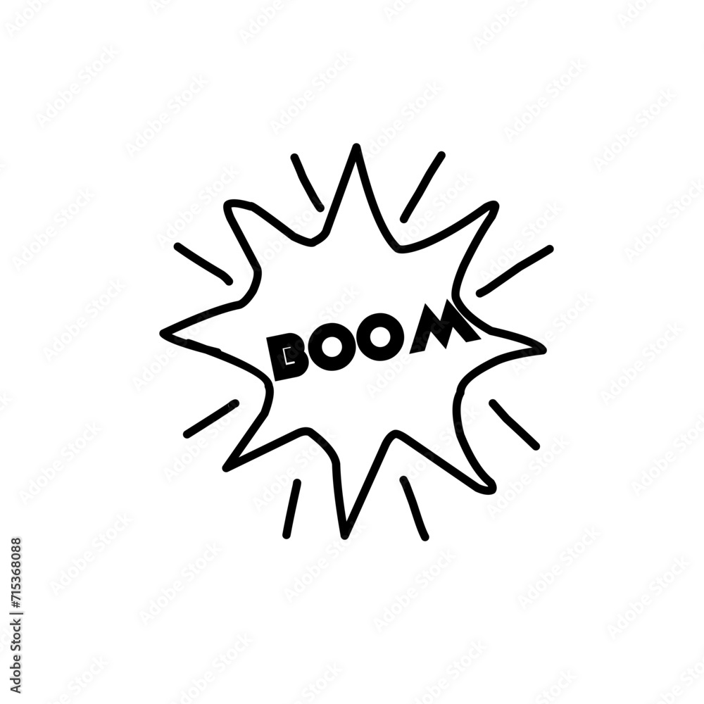 boom word over white background, silhouette icon style vector illustration boom word over white background, silhouette icon style vector illustration