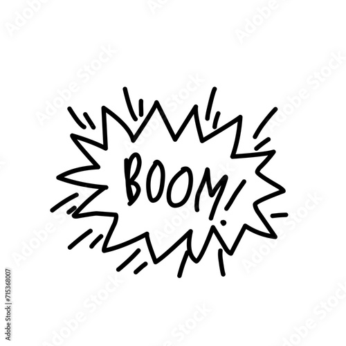 boom word over white background, silhouette icon style vector illustration
