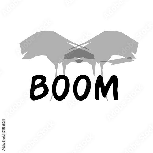 boom word over white background, silhouette icon style vector illustration