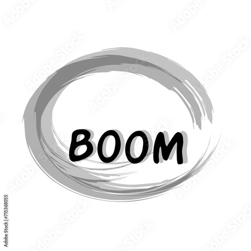 boom word over white background, silhouette icon style vector illustration