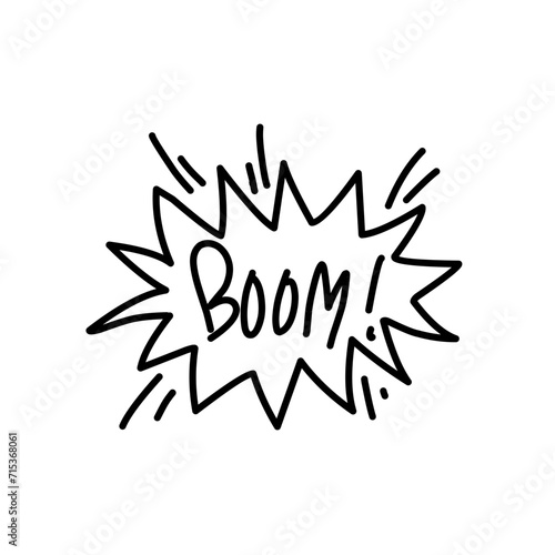 boom word over white background, silhouette icon style vector illustration photo