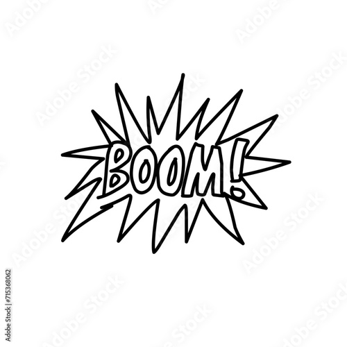 boom word over white background, silhouette icon style vector illustration