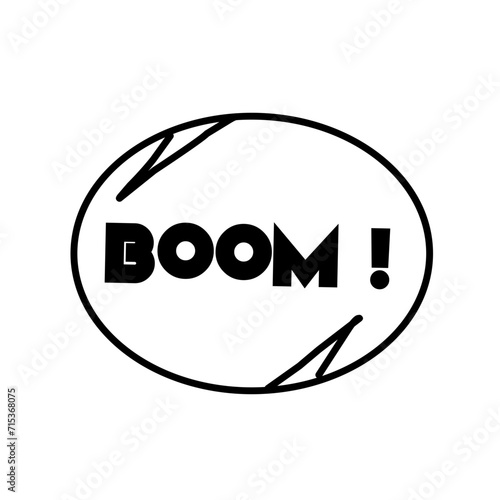 boom word over white background, silhouette icon style vector illustration