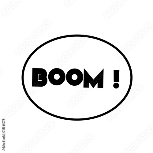 boom word over white background, silhouette icon style vector illustration