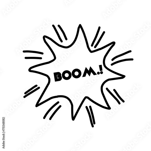 boom word over white background, silhouette icon style vector illustration