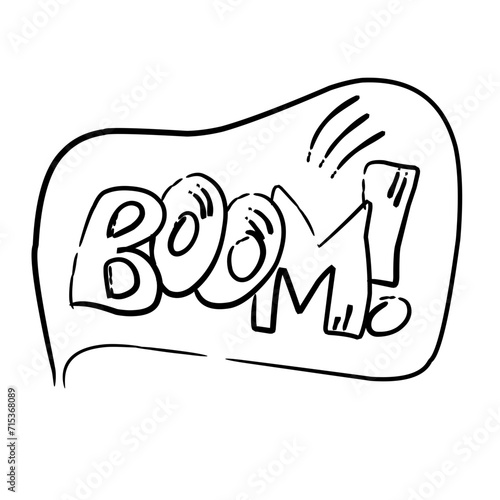 boom word over white background, silhouette icon style vector illustration
