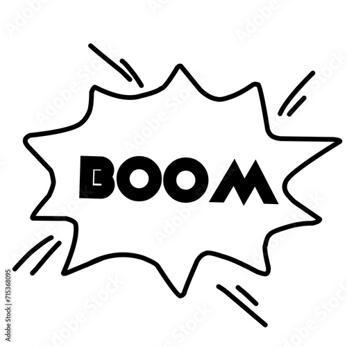 boom word over white background, silhouette icon style vector illustration photo