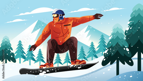 Snowboarding Illustration (ID: 715369241)