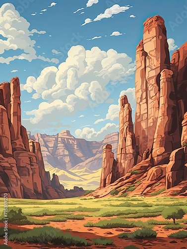 Ancient Desert Landforms National Park Art Print: Captivating Iconic Desert Landmarks