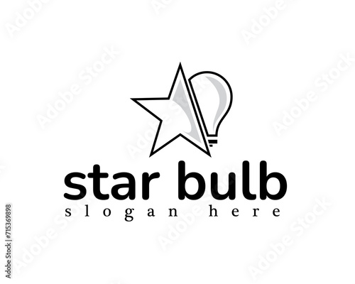 creative star bulb logo design template