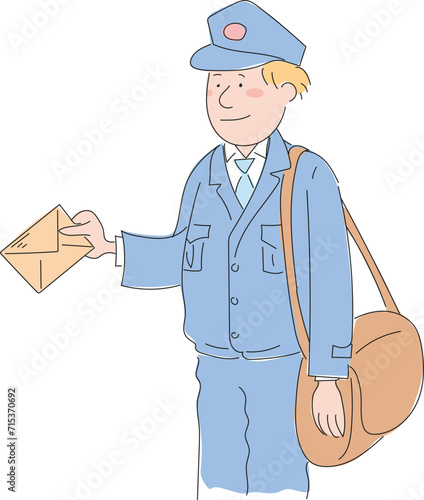 The cute postman who delivers letters to our wedding.