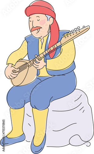 A Turkish poet who sings Turkish and plays the saz.