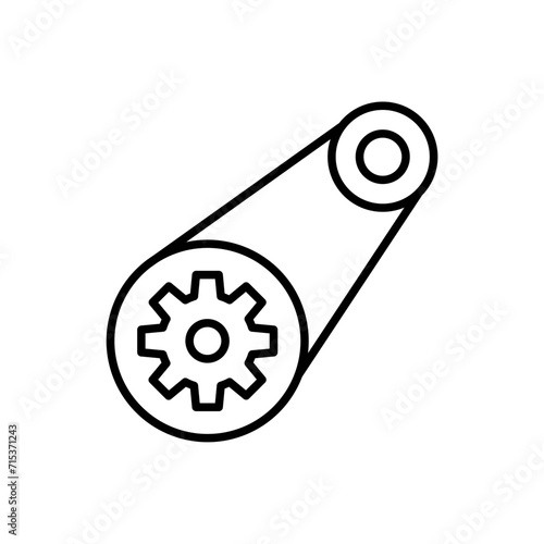 Timing belt outline icons, minimalist vector illustration ,simple transparent graphic element .Isolated on white background
