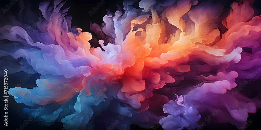 Colorful Smoke Background. Iridescent Festival Background Illustration