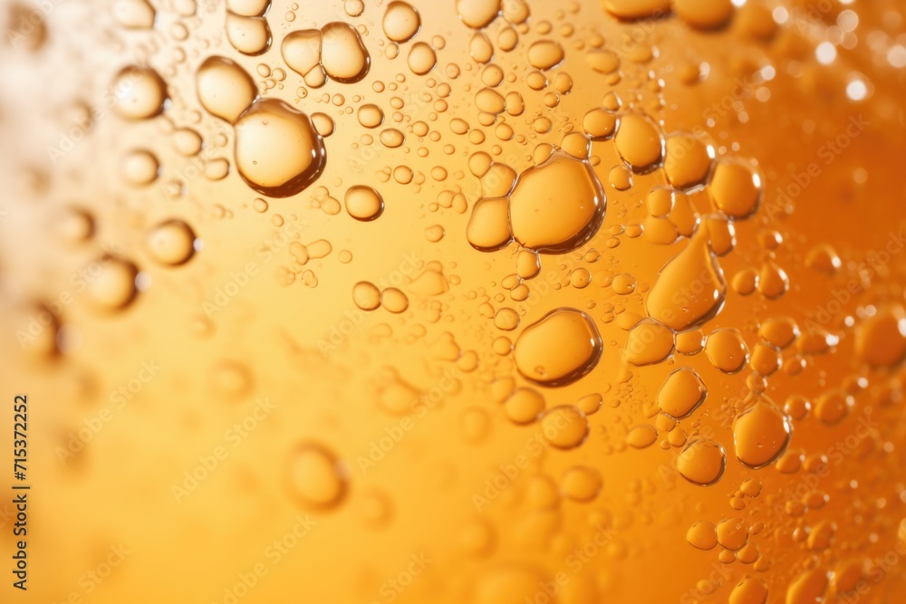 Blurred beer bubbles on photo edge.
